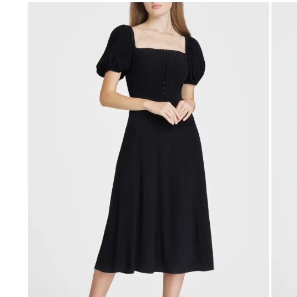 WAYF Leonie Puff Sleeve Midi Dress | Estimated Size Small NWT